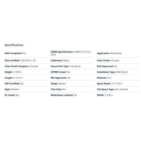 ProFlo PFTS39CP Non Diverter Tub Spout in Polished Chrome, New - Picture 9 of 13